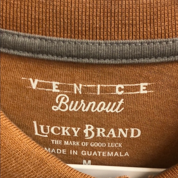 Lucky Brand Burnt Orange Polo Shirt Casual Comfort - Picture 2 of 4